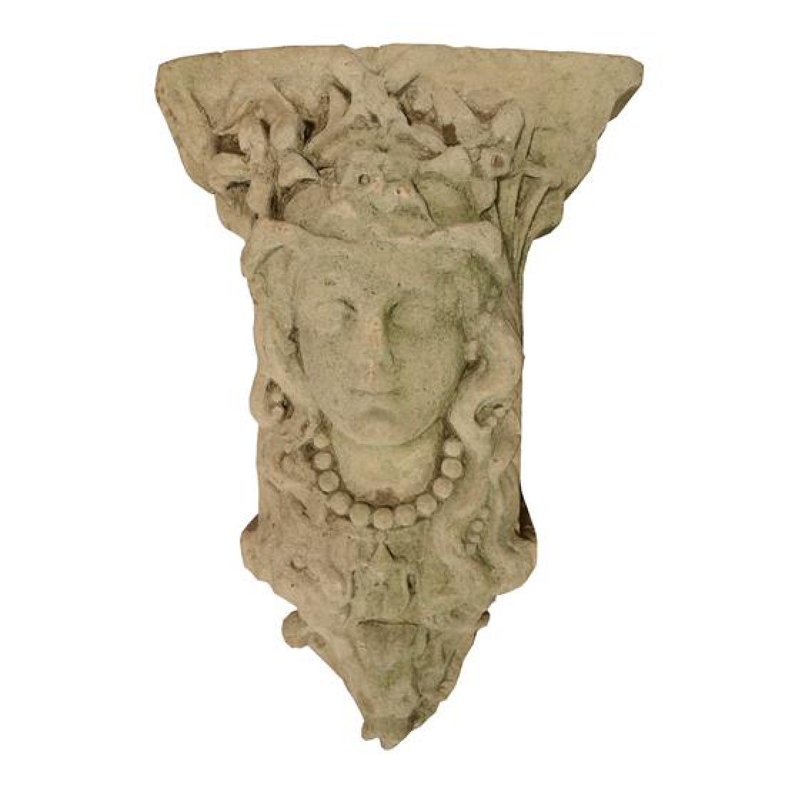 A Cast Stone Figural Corbel 17.5" w x 12" D x 27" H (1 of 3)