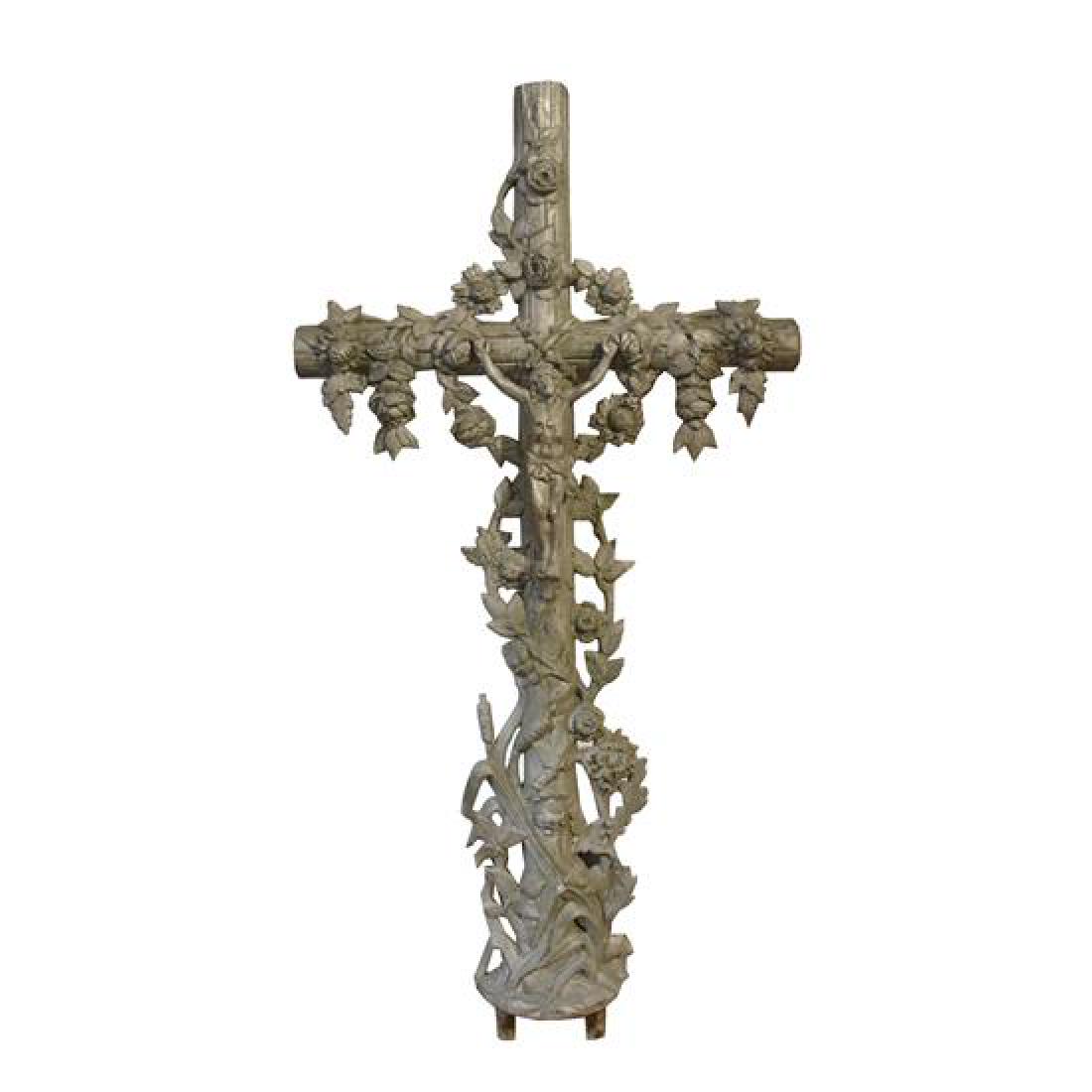 A Cast Iron Crucifix 27" W x 6" D x 56" H (1 of 2)