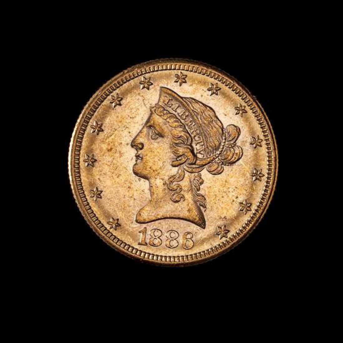 * A United States 1886-S Liberty Head $10 Gold Coin (1 of 2)