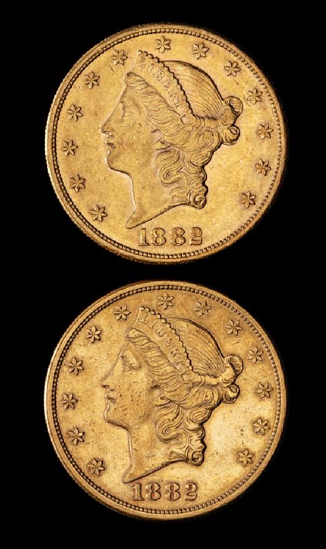 * Two United States 1882-S Liberty Head $20 Gold Coin (1 of 2)