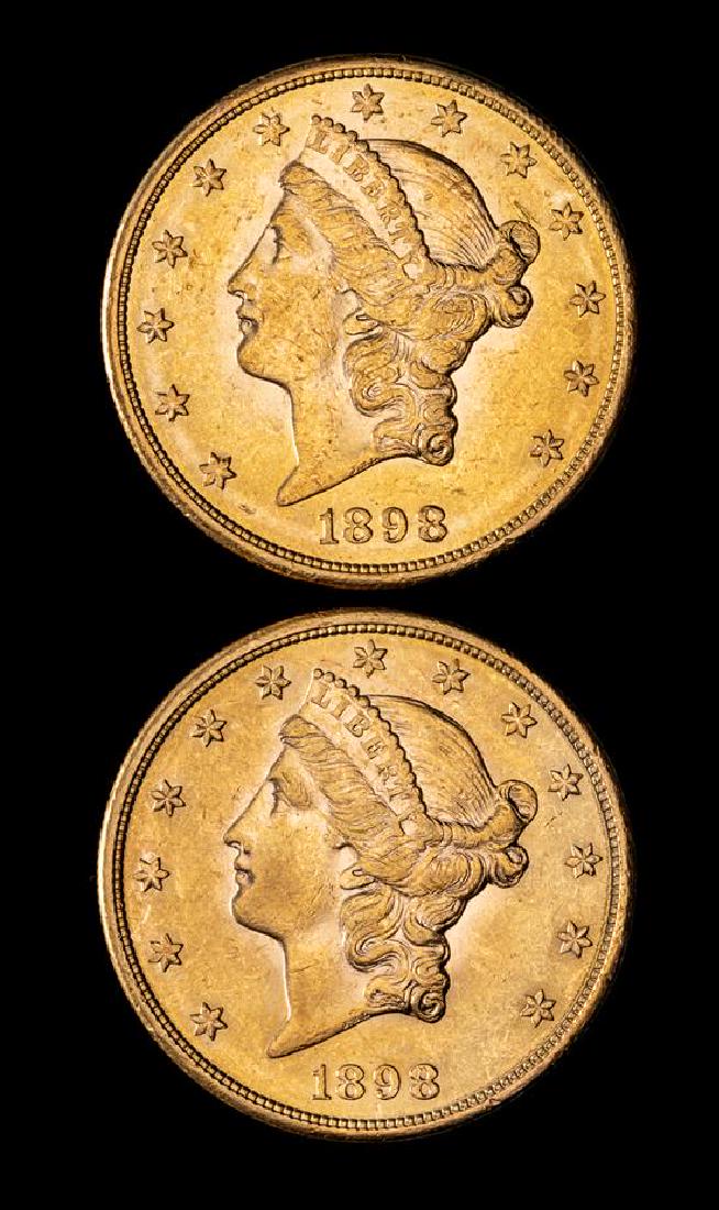 * Two United States 1898-S Liberty Head $20 Gold Coins (1 of 2)