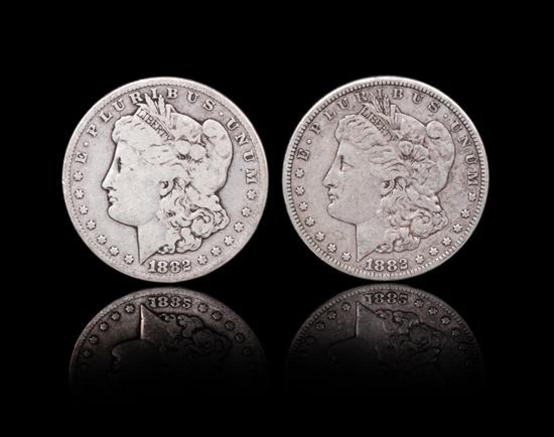 Two United States 1882-CC Morgan Silver Dollar Coins (1 of 2)