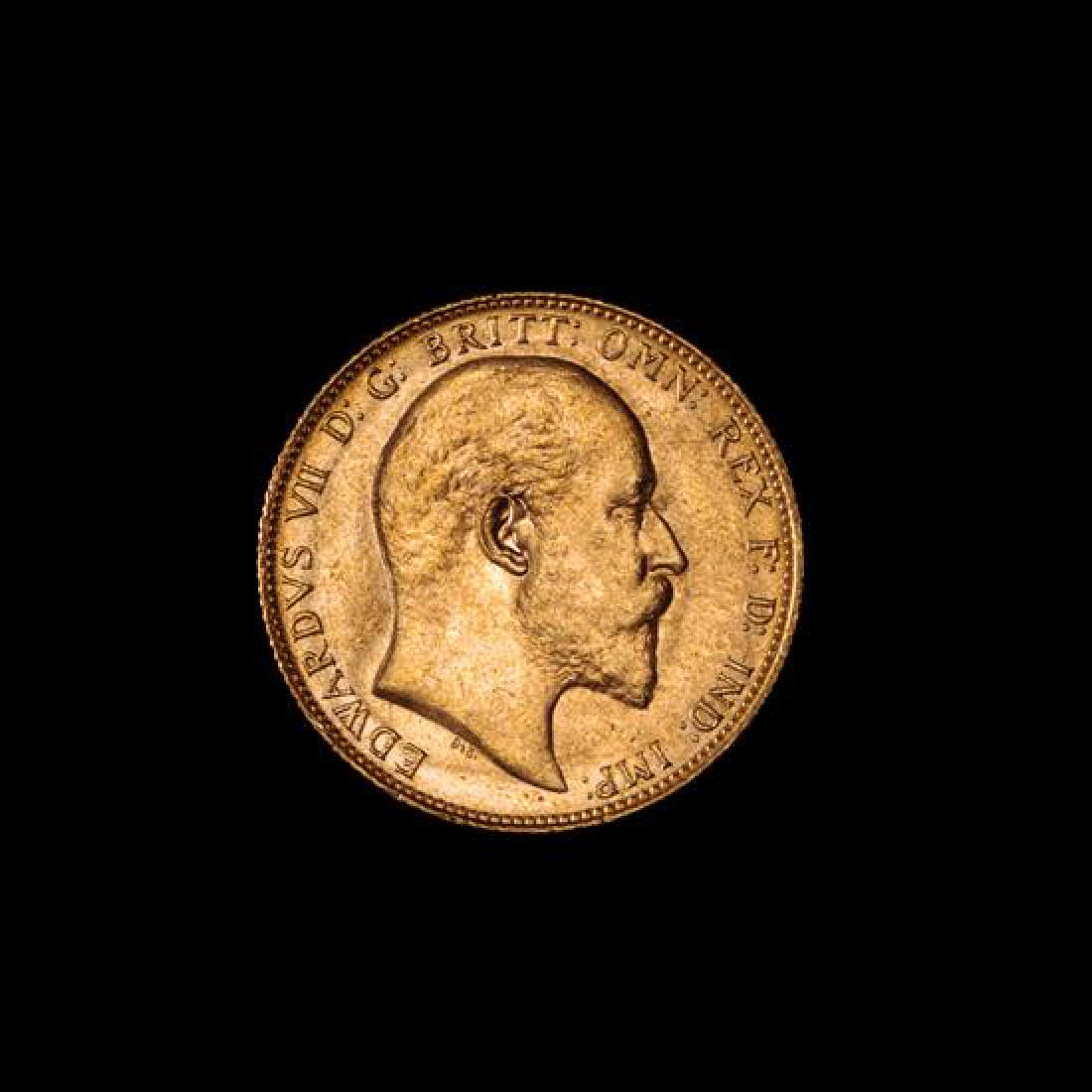 A United Kingdom 1908-P Sovereign: Edward VII-Perth: A United Kingdom 1908-P Sovereign: Edward VII-Perth Mint Gold Coin Estimate $300-500