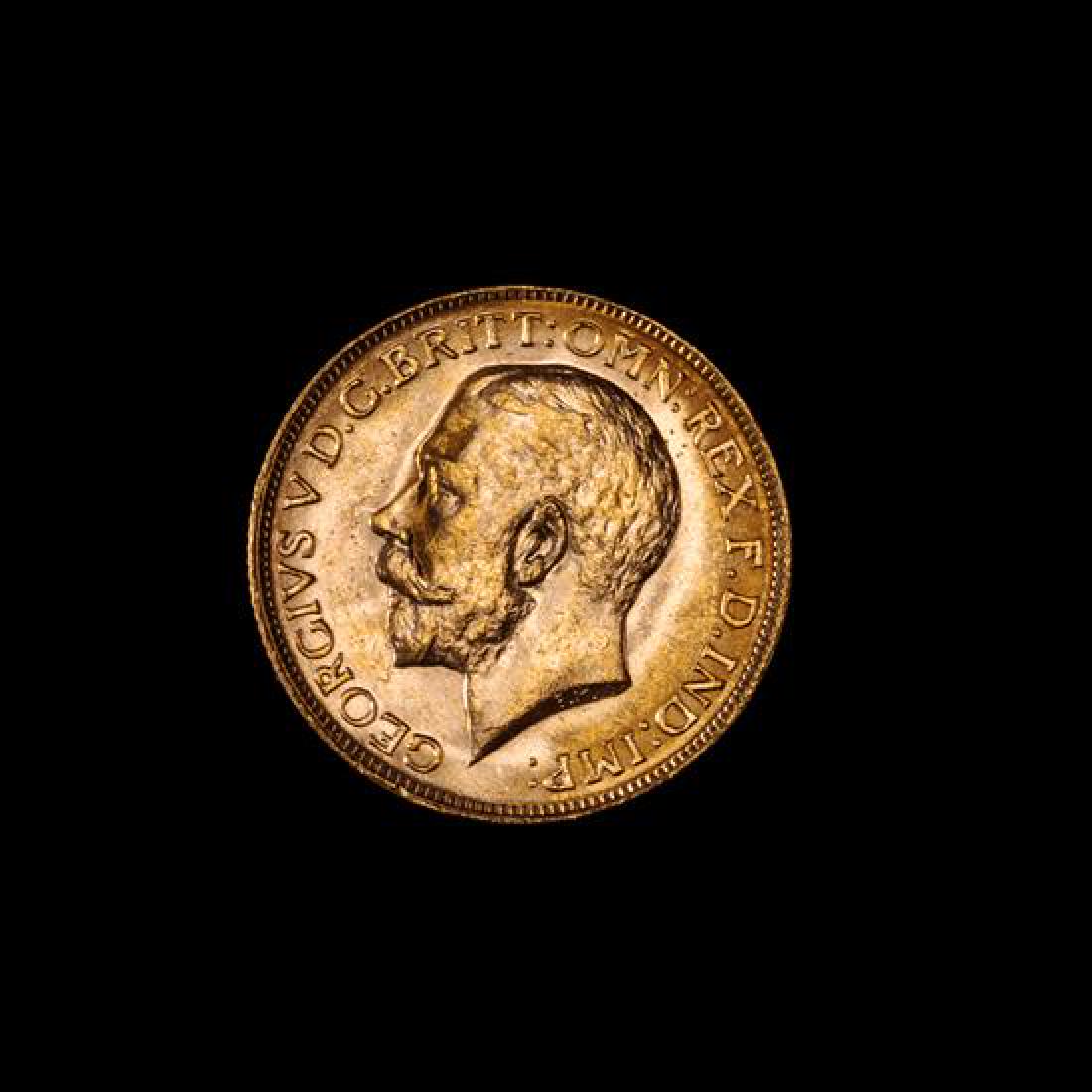 A United Kingdom 1914-P Sovereign: George V-Perth Mint: A United Kingdom 1914-P Sovereign: George V-Perth Mint Gold Coin Estimate $300-500