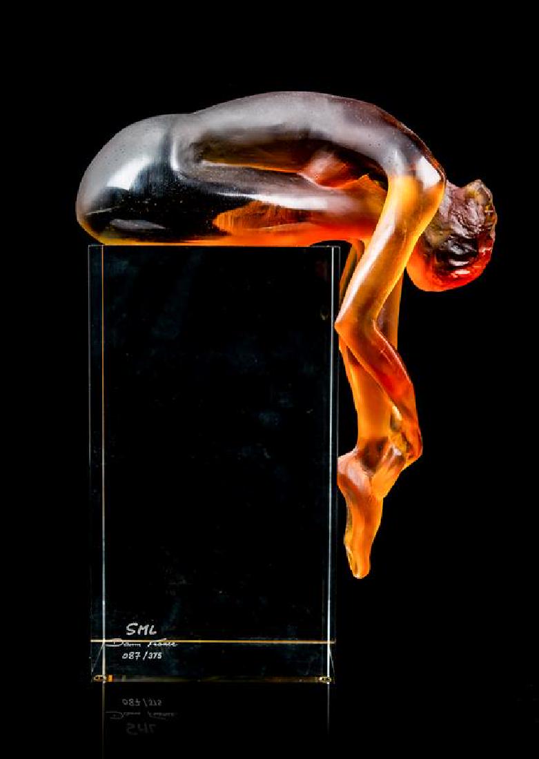A Daum Nude Figure Height 12 3/8 inches: A Daum Nude Figure Daum Pate-de-Verre Ballerine Figure, designed by Sylvie Mangaud Lasseigne. Height 12 3/8 inches Estimate $2,000-4,000