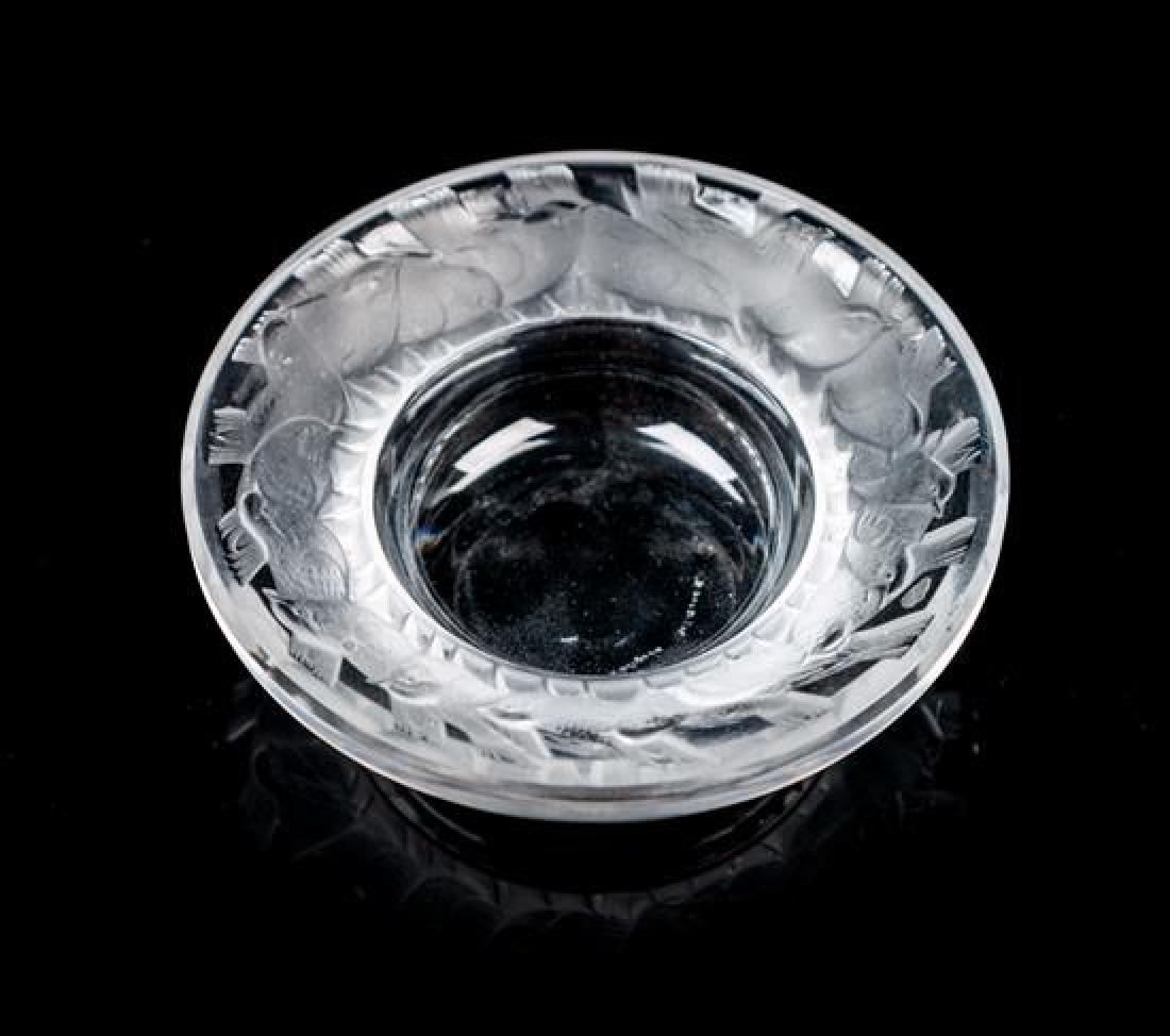 A Lalique Frosted Glass Nut Dish Diameter 3 3/4 inches. (1 of 1)