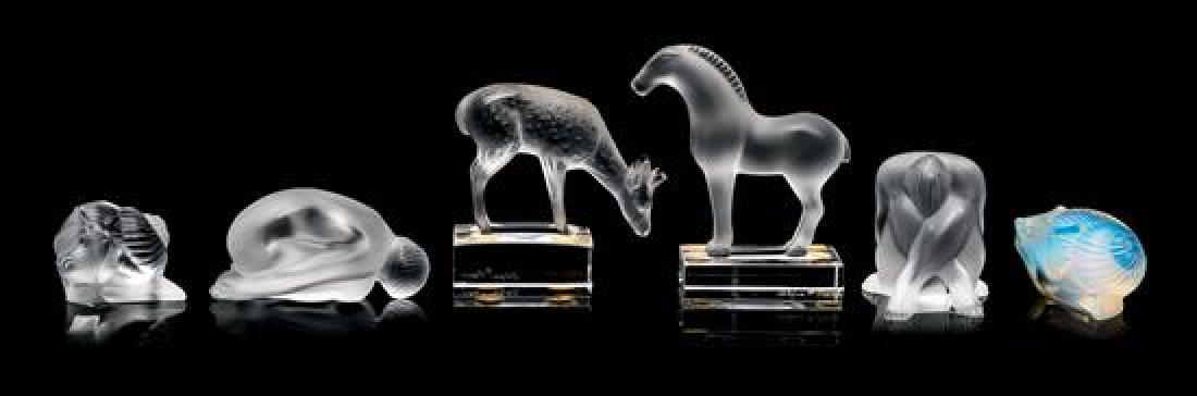 A Group of Lalique Small Ornaments Width of first 3 1/2 (1 of 1)