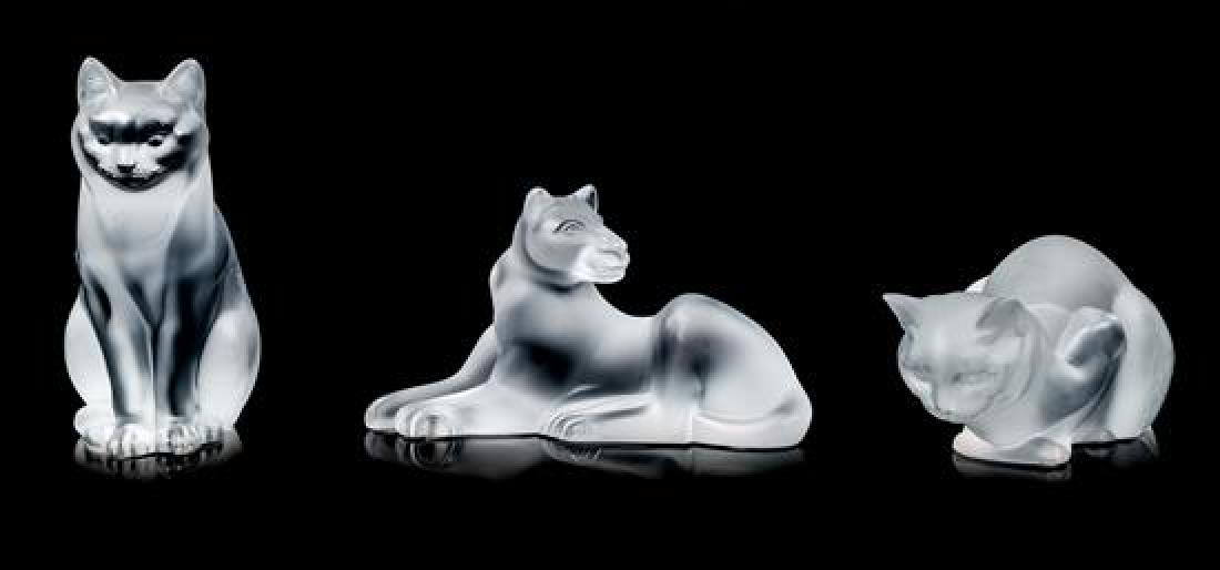 Three Lalique Figures Length 9 1/4 inches. (1 of 1)