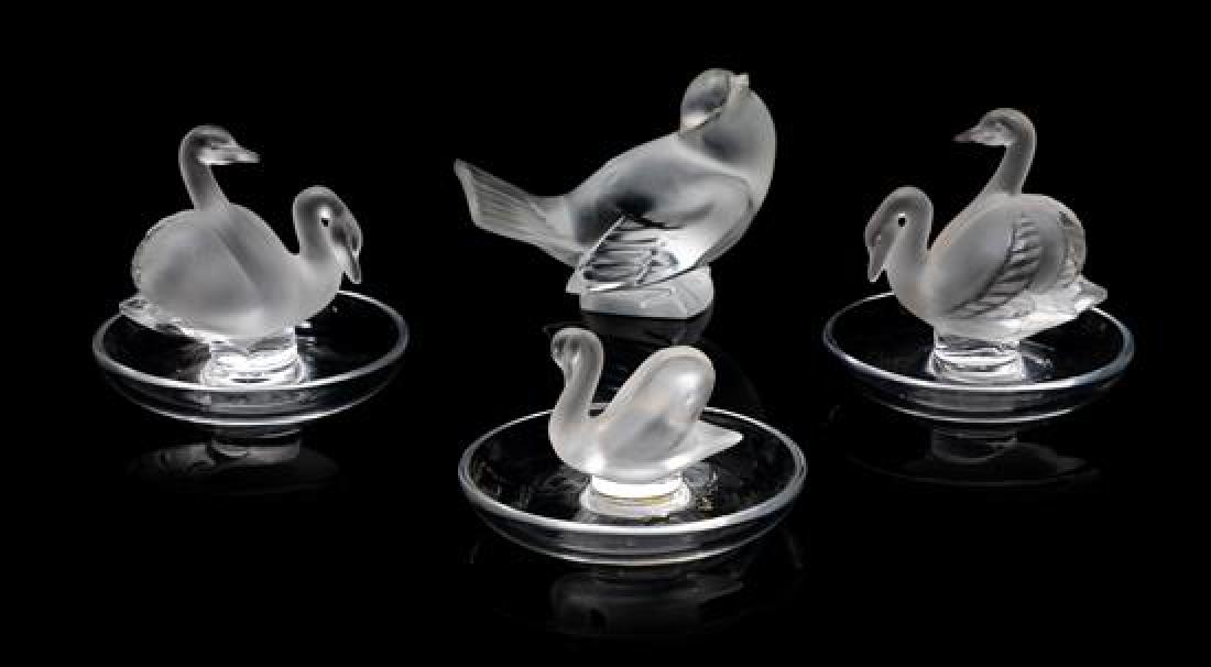 Four Lalique Bird Figures Height of tallest 3 1/4 (1 of 1)