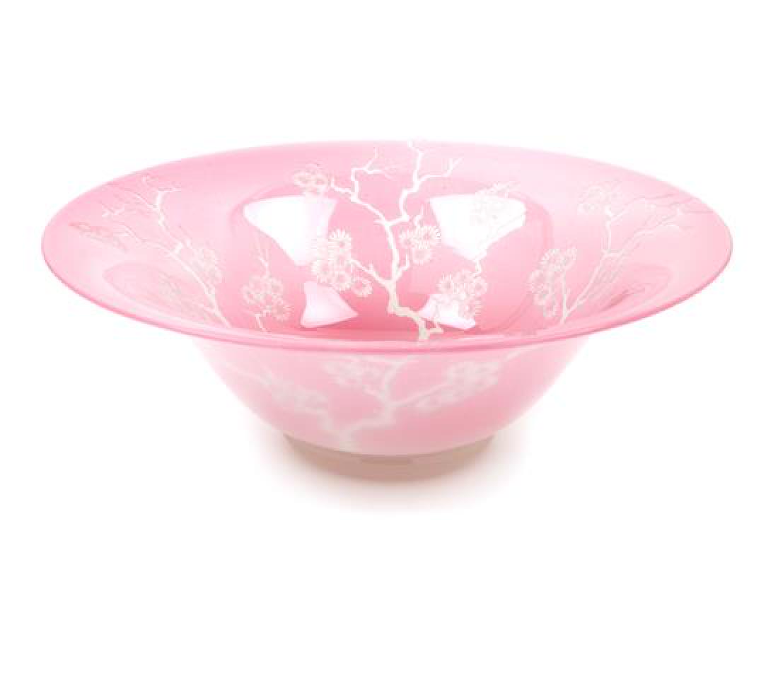 A Steuben Pink Glass Bowl Diameter 12 1/4 inches. (1 of 1)