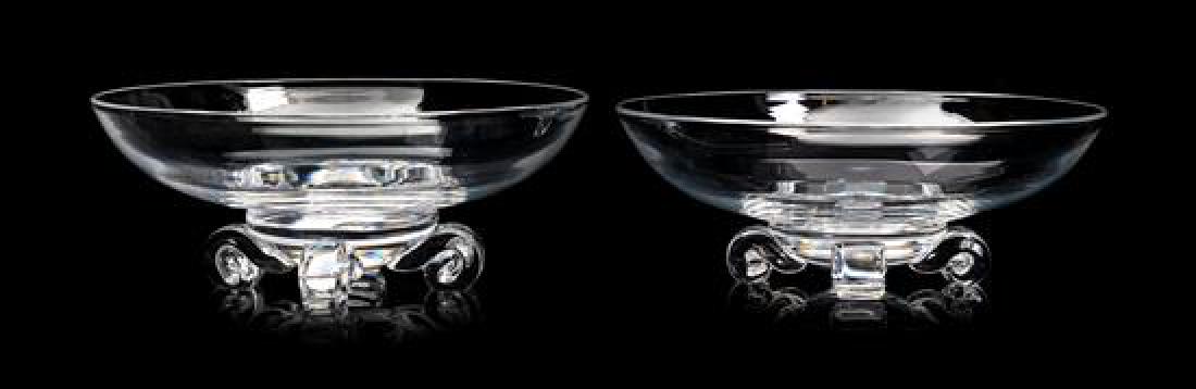 A Pair of Steuben Footed Bowls Diameter 7 3/4 inches. (1 of 1)