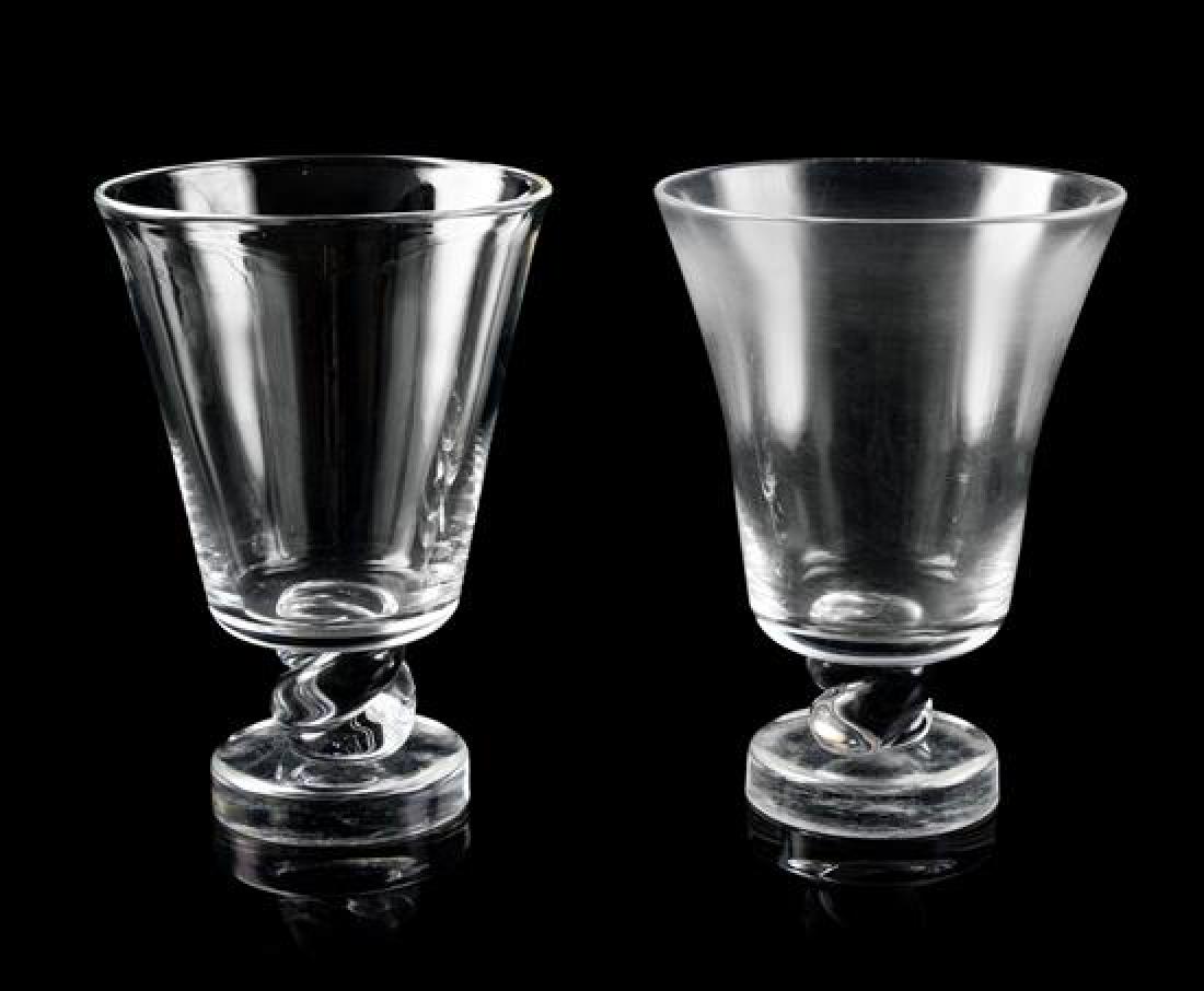 A Pair of Steuben Glass Vases Height 14 inches. (1 of 1)