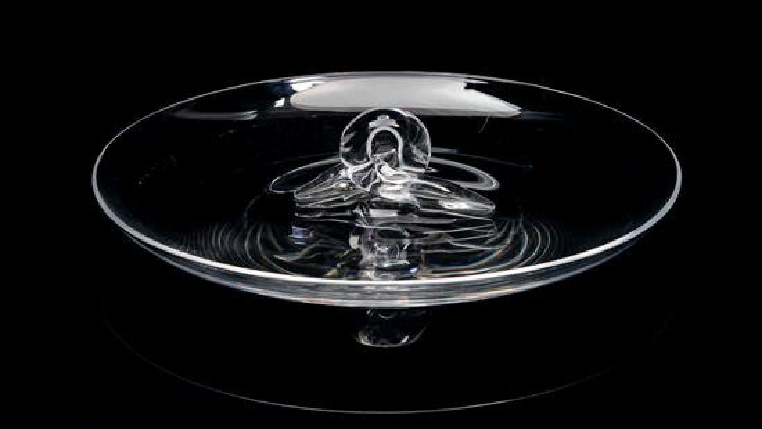 A Steuben Handled Platter Diameter 10 1/4 inches. (1 of 1)