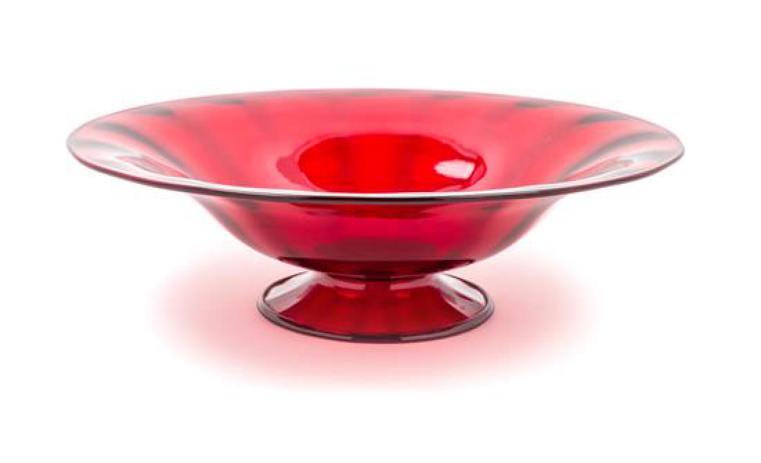 A Steuben Bowl in the Selenium Red Color 10 1/4 inches. (1 of 1)