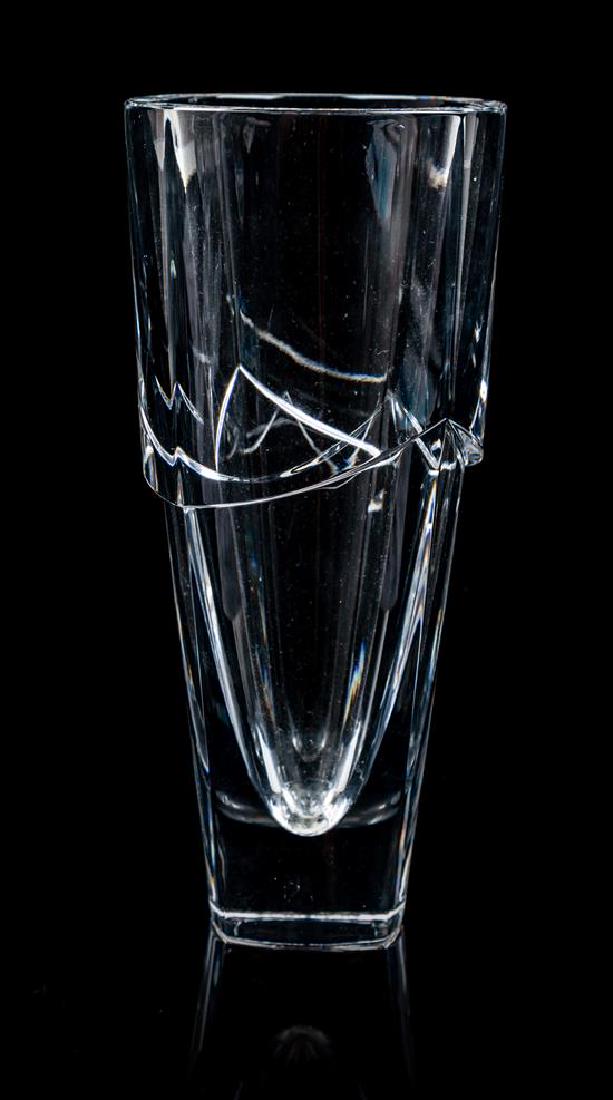 An Orrefors Cut Glass Vase Height 9 3/8 inches. (1 of 1)
