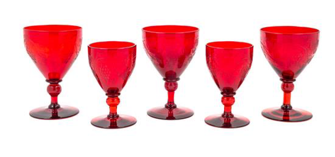 Steuben Selenium Red Glasses Height of tallest 5 1/8 (1 of 1)
