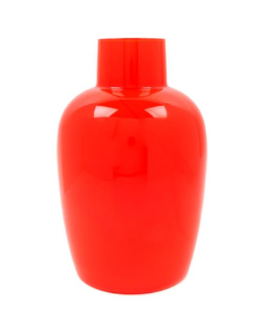 An Orange Cenedese Vase Height 11 1/2 inches. (1 of 1)