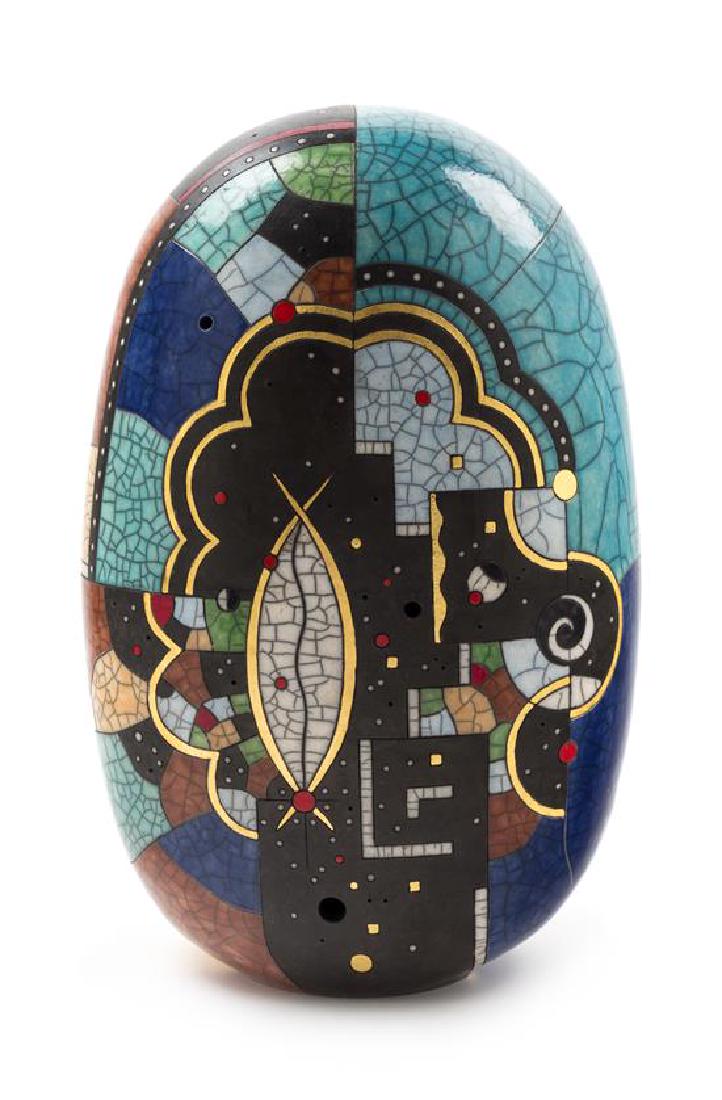 * American, 2004, Untitled ceramic sculpture, with gilt (1 of 2)