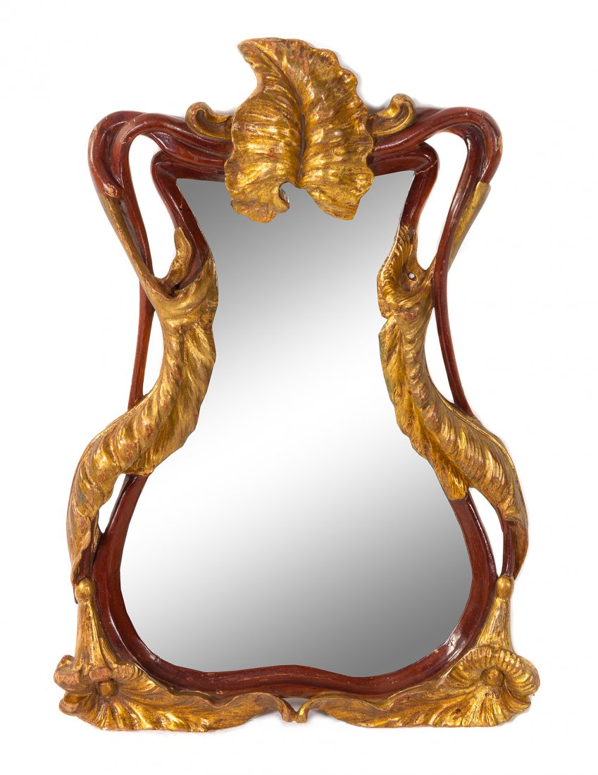 Art Nouveau, c. 1900, parcel-gilt mirror (1 of 1)