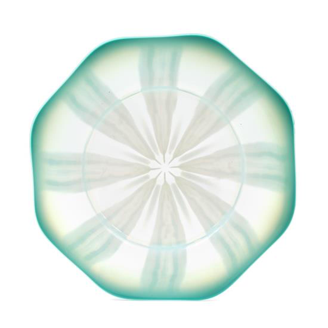 Tiffany Studios, American, Early 20th Century, pastel: Tiffany Studios American, Early 20th Century pastel plate Favrile glass etched L.C. Tiffany Farvile Diameter 11 1/4 inches Estimate $300-500