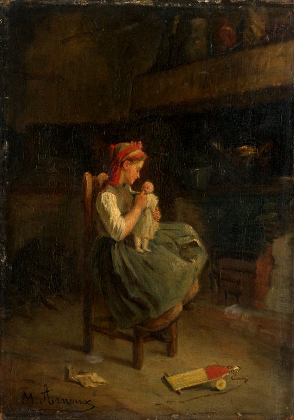 MICHAEL ARNOUX, (FRENCH 1833-1877), PLAYING WITH HE