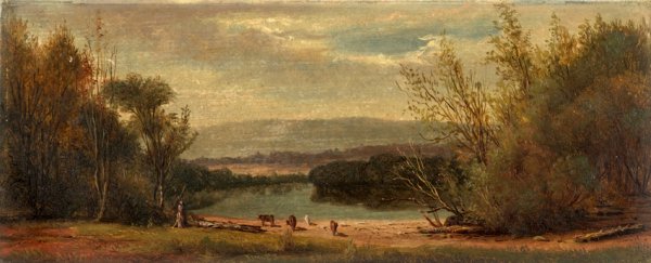 AMERICAN SCHOOL, (19TH CENTURY), LANDSCAPE WITH COW