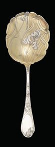 French Art Nouveau silver and silver gilt serving