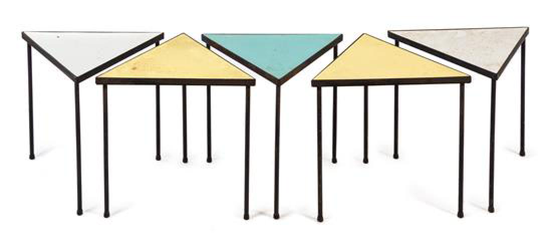 A Set of Five Triangular Nesting Tables Height of (1 of 1)