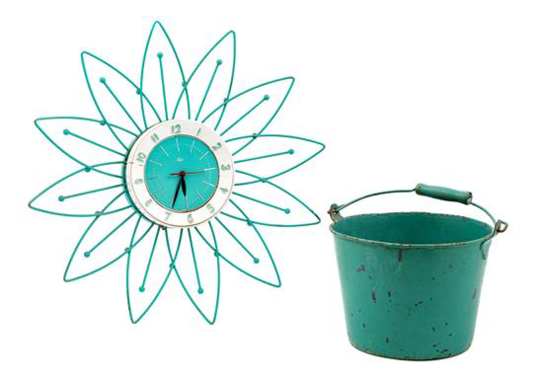 A Lux Turquoise Electric Wall Clock and a Turquoise (1 of 1)