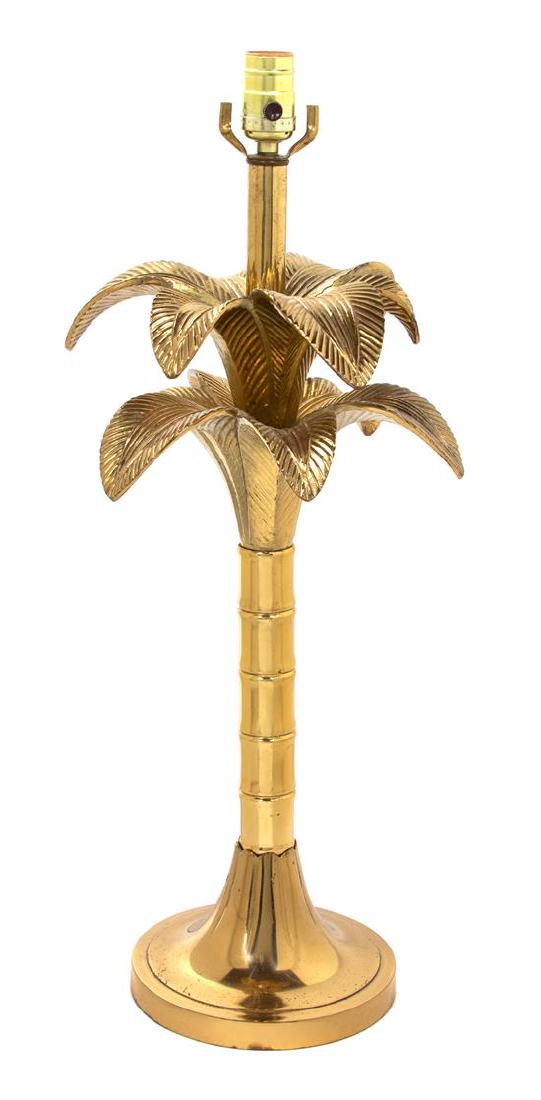 A Regency Style Palm Tree-Form Gilt Metal Table Lamp (1 of 1)