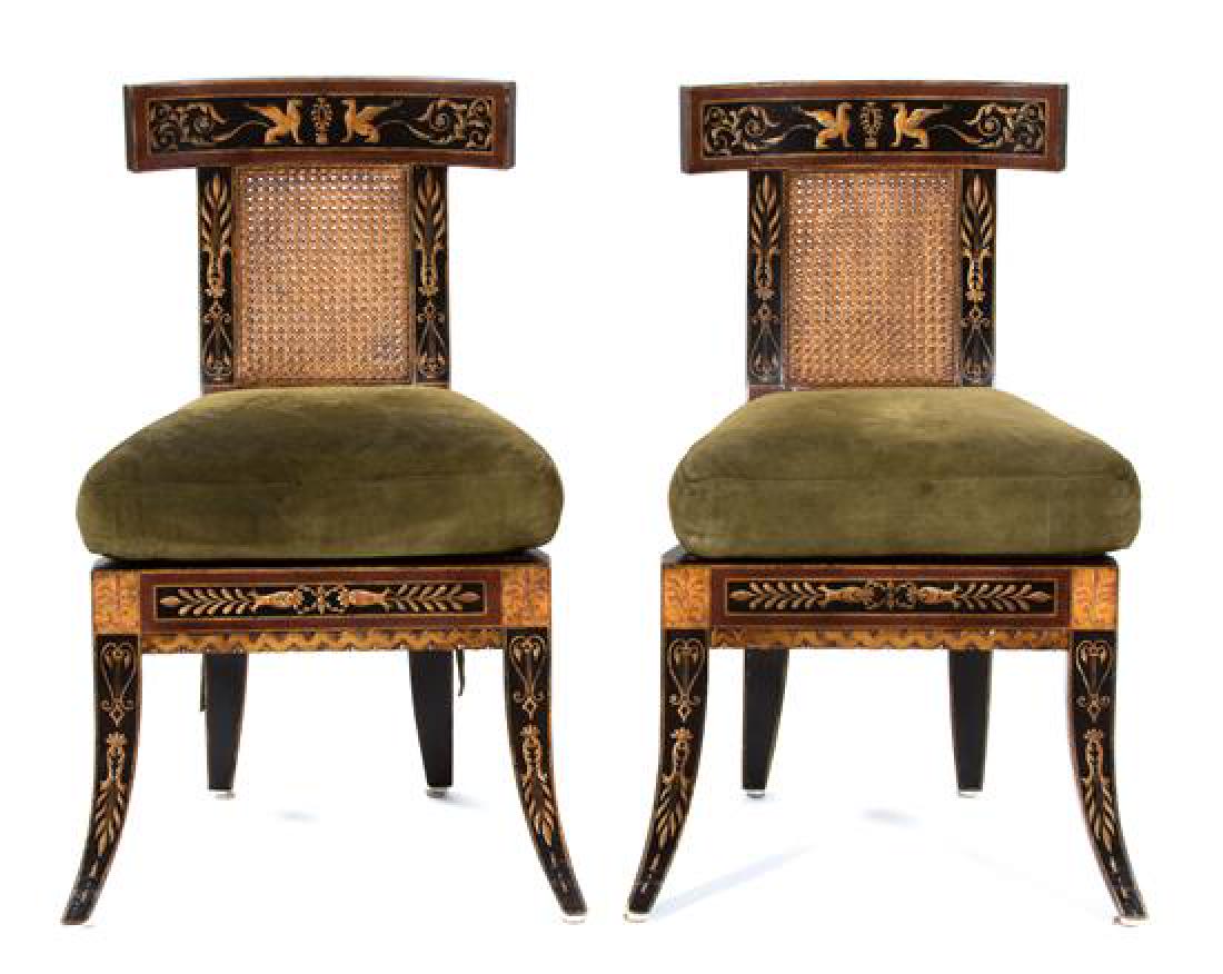 Four Russian Empire Style Ebonized and Parcel Gilt Side (1 of 1)