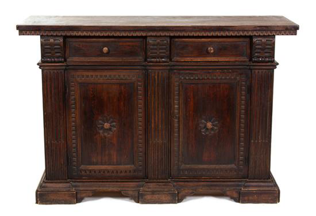 A Jacobean Style Carved and Stained Pine Side Cabinet (1 of 1)
