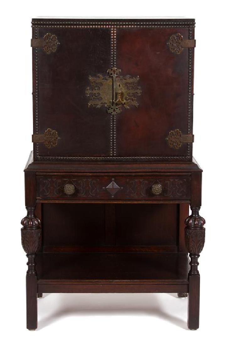 A Jacobean Style Brass Mounted Cabinet Height 54 x (1 of 1)