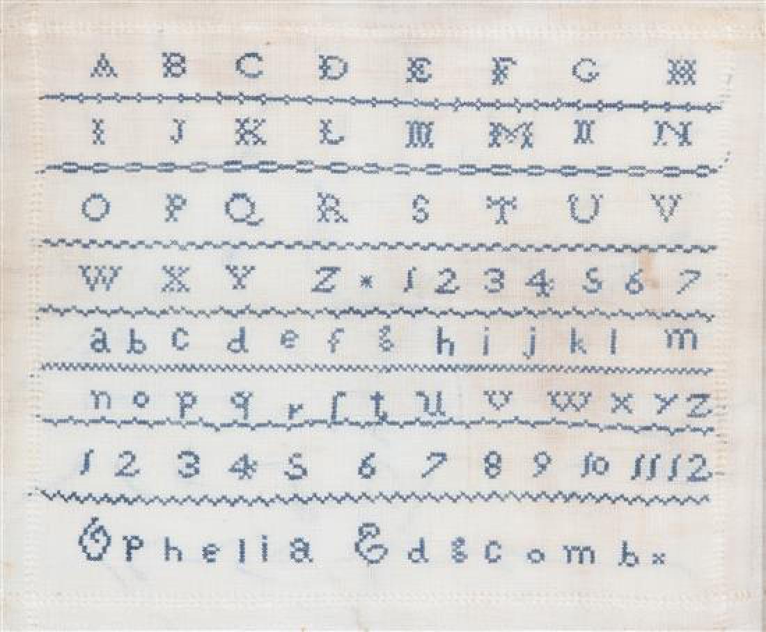 A Framed American Sampler Ophelia Edgcomb Height 8 x (1 of 1)