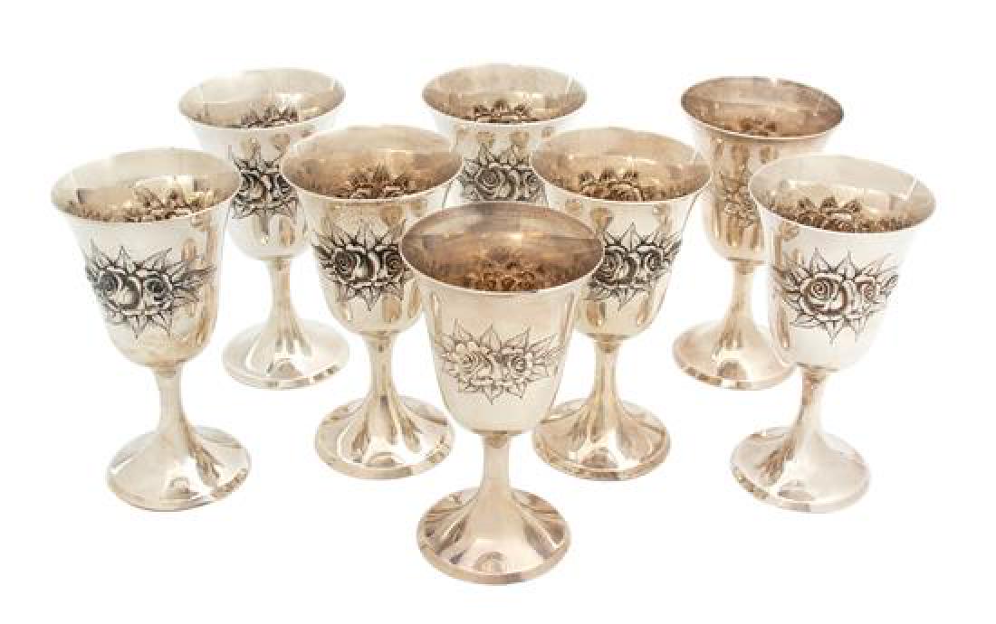 Eight American Silver Stemmed Goblets, Stieff & Co., (1 of 2)