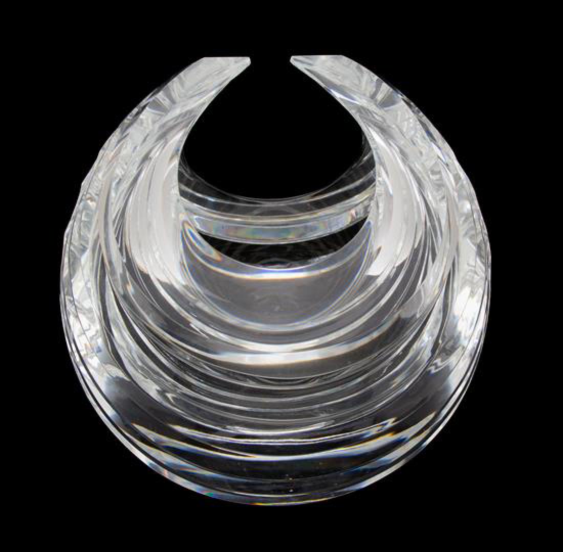 A Signed Hoya Cut Crystal The Balance of Forces Bowl: A Signed Hoya Cut Crystal The Balance of Forces Bowl 20th century designed by Fumio Sasa, 1986. Height 9 inches. Estimate $400-600