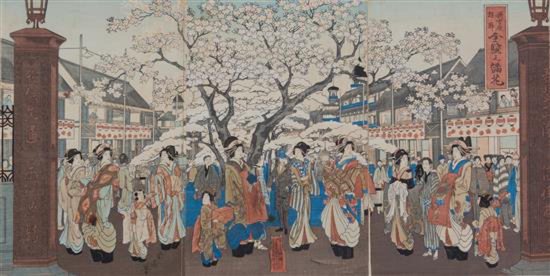 A Group of Three Japanese Woodblock Prints Framed 20 (1 of 3)