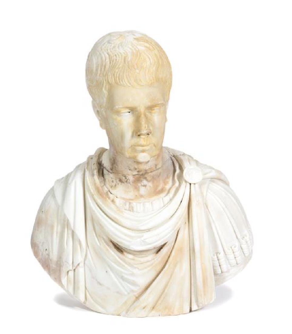 An Italian Carved White Marble Bust of a Roman Emperor (1 of 1)