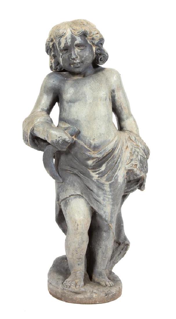 A French Cast Lead Figure of a Boy Height 35 inches. (1 of 1)