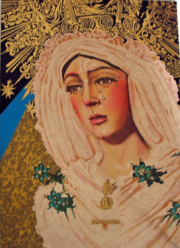 AUDREY FLACK, (AMERICAN B. 1931), ESPERANZA"": AUDREY FLACK (AMERICAN B. 1931) ESPERANZA" 1973, signed and numbered 121/150 in purple color pencil, and stamped; Shorewood Press, publisher; Bank Street Atelier, printer. Color lithograph. 33 15/16 x