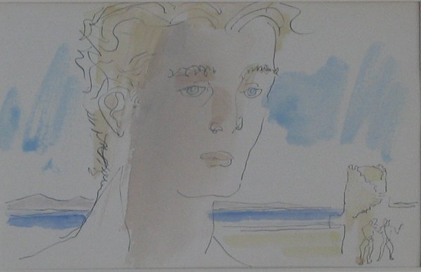EMLEN ETTING, (AMERICAN 1905-1993) TWO INKS AND WA: EMLEN ETTING (AMERICAN 1905-1993) TWO INKS AND WATERCOLOR ON PAPER SAILOR and BLONDE AT THE BEACH Signed bottom right Sight 11 5/8 x 8 3/8 in. Unsigned Sight 4 3/4 x 7 3/8 in.