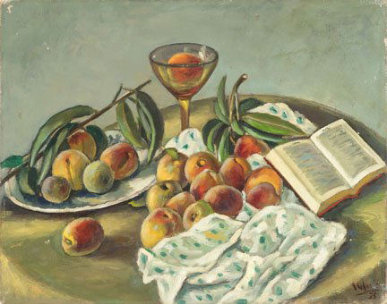 MARKO VUKOVIC, (YUGOSLAVIAN / AMERICAN 1892-1973),: MARKO VUKOVIC (YUGOSLAVIAN / AMERICAN 1892-1973) STILL LIFE" Signed and dated "33" bottom right, oil on board 16 x 20 in."