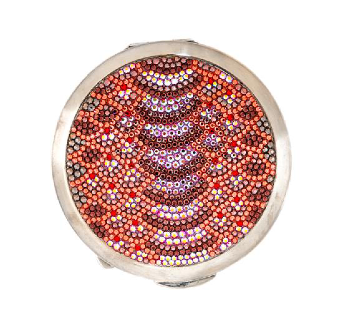 A Judith Leiber Pink Crystal Compact, 3" diameter. (1 of 1)
