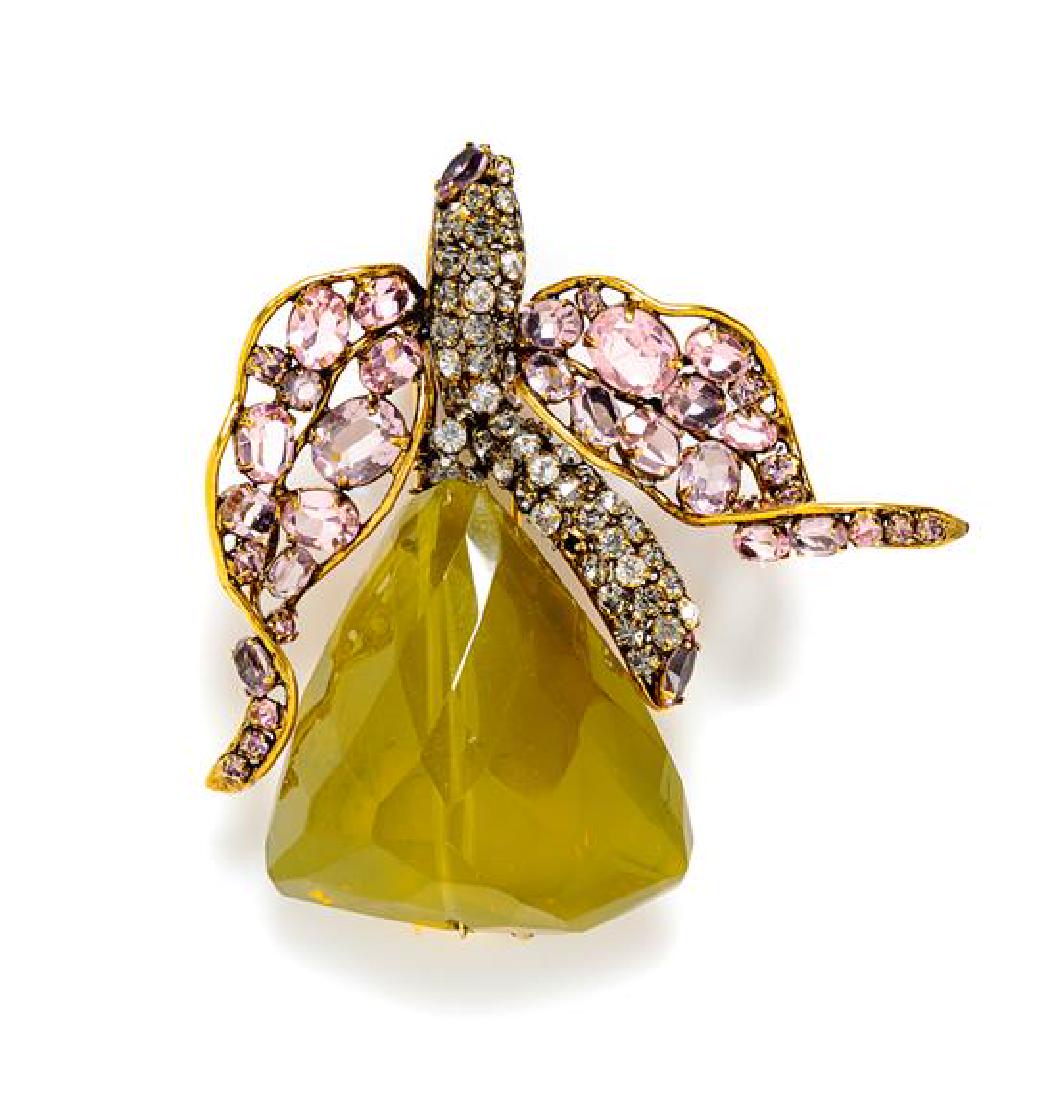 An Iradj Moini Pear Brooch, 3" L x 3" W. (1 of 1)