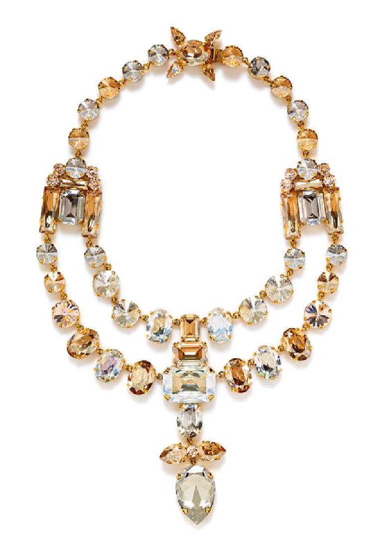 A Ralph Lauren Crystal Double Strand Choker, 15" L x (1 of 1)