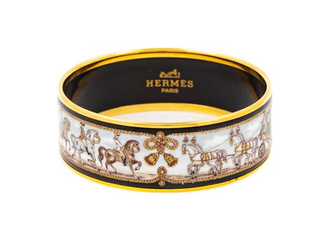 An Hermès Black Enamel 65mm Bangle, 2.5" diameter, .75" (1 of 1)