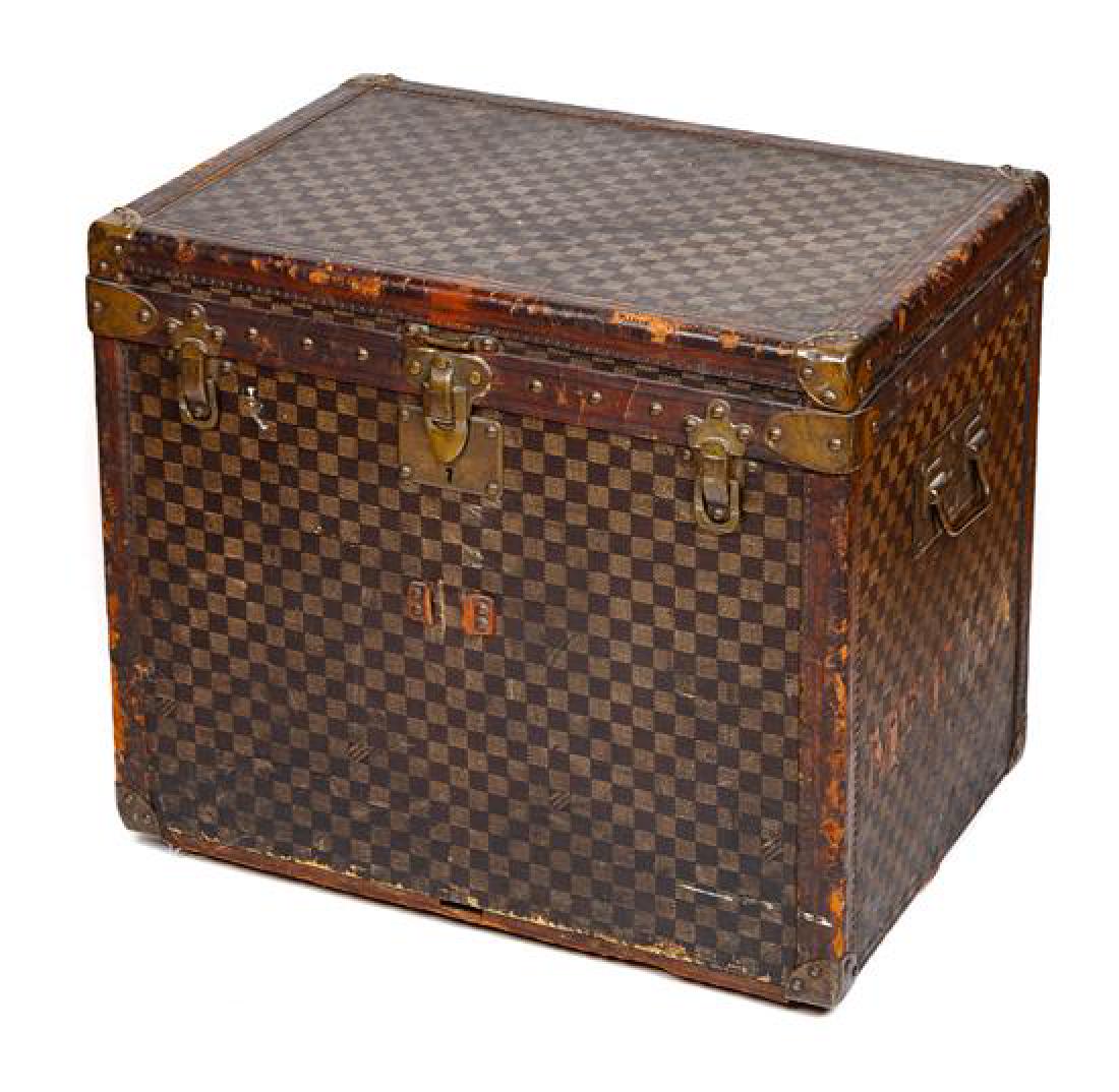 A Louis Vuitton Vintage Damier Steamer Trunk, 20.5" H x (1 of 4)