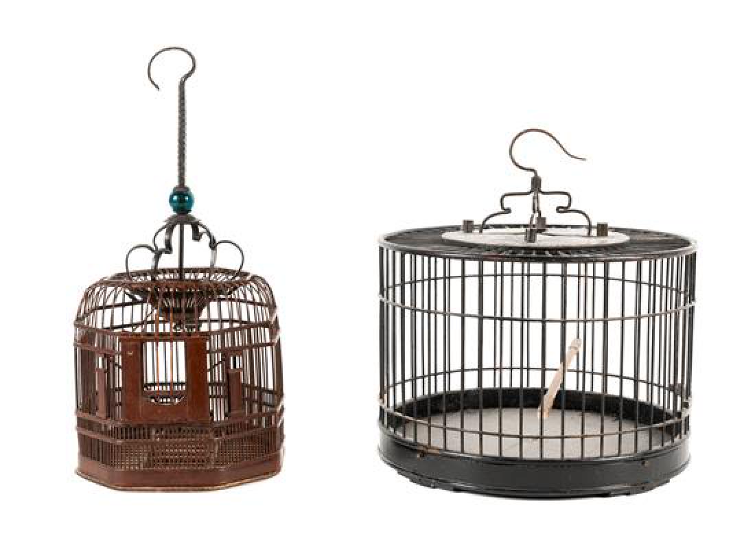 * Two Chinese Lacquered Bamboo Birdcages Height of (1 of 1)