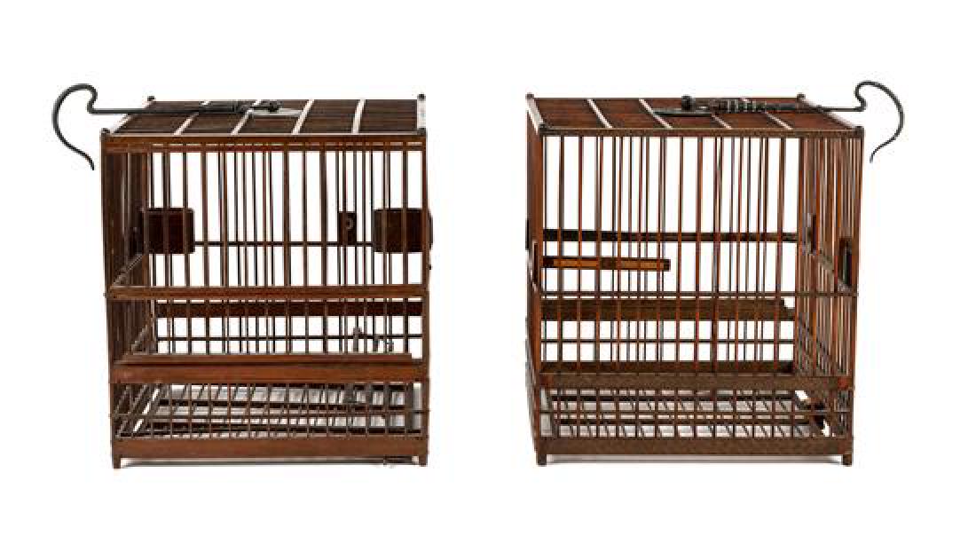 * Two Chinese Bamboo Birdcages Height of larger 9 3/4 (1 of 1)