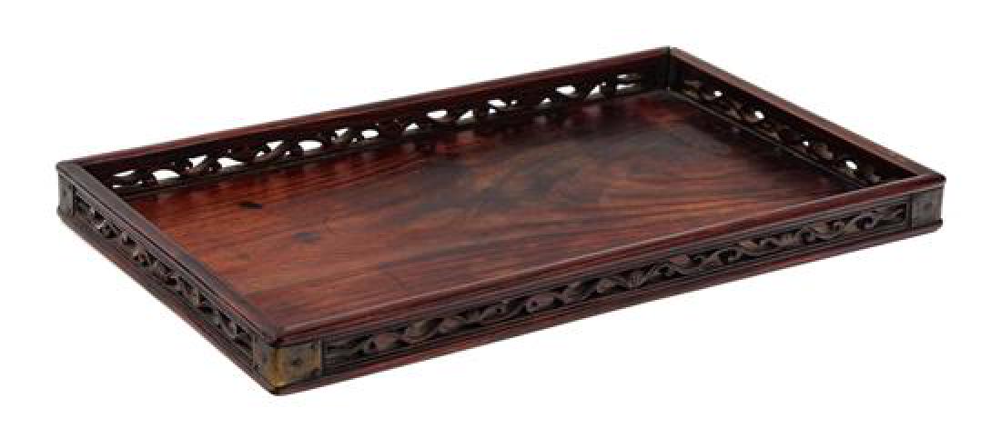 * A Chinese Hardwood Rectangular Serving Tray Length 11 (1 of 1)